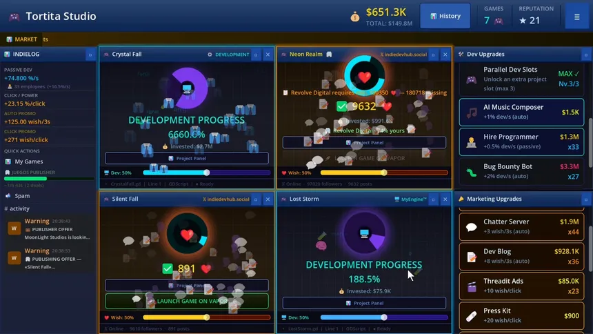 Скриншот 1 к игре Game Dev Clicker Simulator
