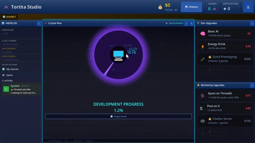 Скриншот 2 к игре Game Dev Clicker Simulator