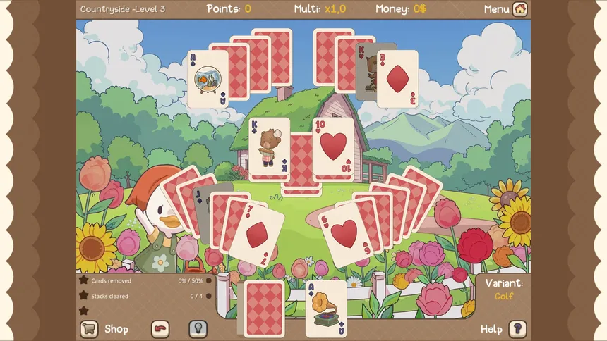 Скриншот 1 к игре Clover Town Cozy Solitaire