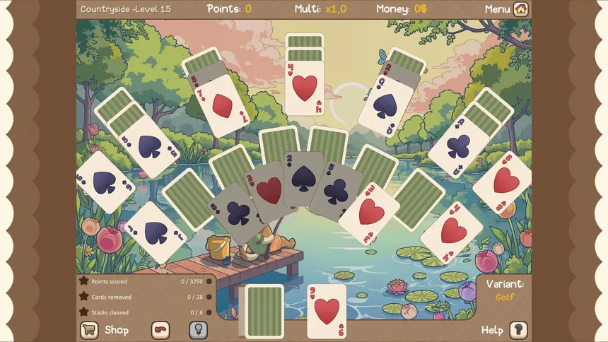 Скриншот 3 к игре Clover Town Cozy Solitaire