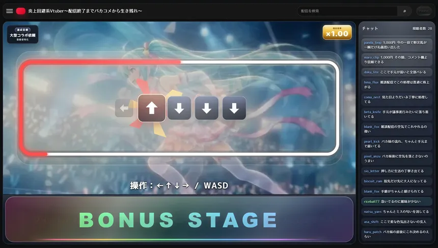 Скриншот 4 к игре 炎上回避系Vtuber〜配信終了までバカコメから生き残れ〜