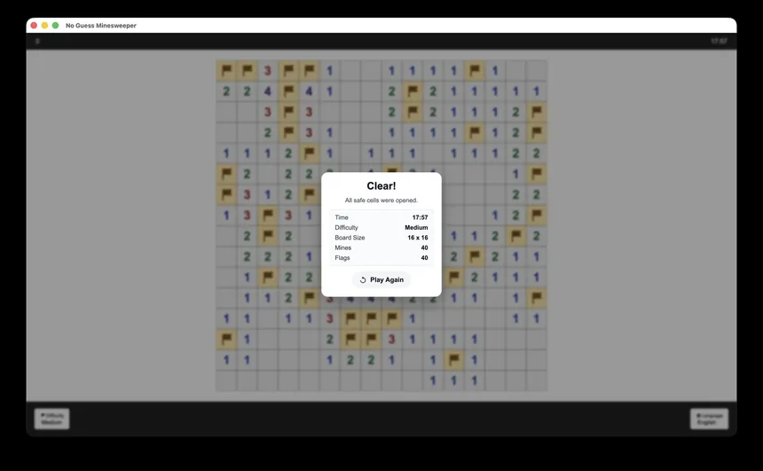 Скриншот 4 к игре No Guess Minesweeper