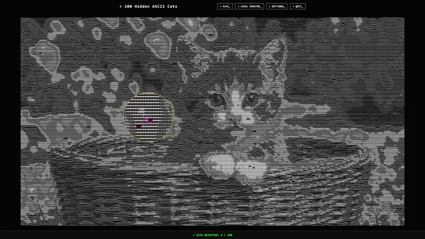 Скриншот 2 к игре 100 Hidden ASCII Cats
