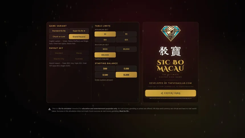 Скриншот 2 к игре Sic Bo Macau: The Ultimate Casino Dice Game