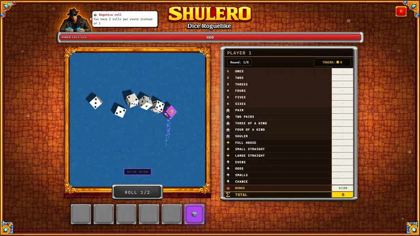 Скриншот 6 к игре SHULERO – Dice Roguelike
