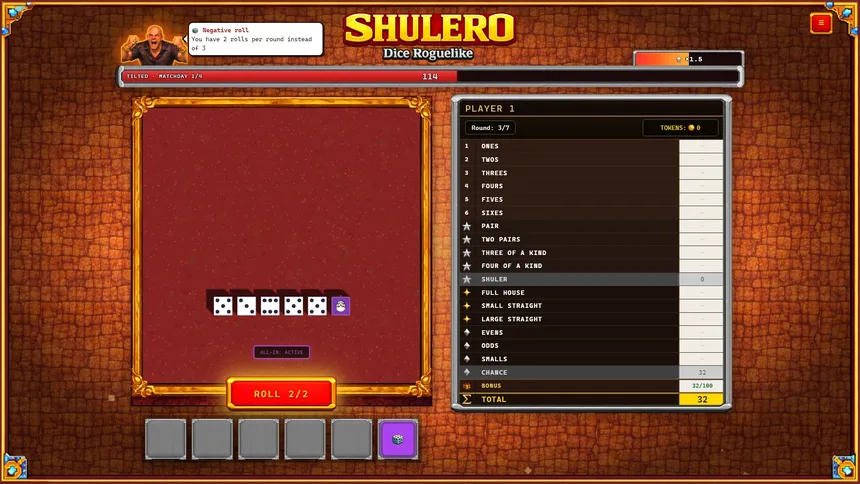 Скриншот 8 к игре SHULERO – Dice Roguelike