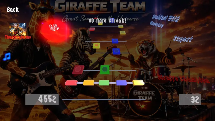 Скриншот 1 к игре Giraffe Champion: The Rock Music Game