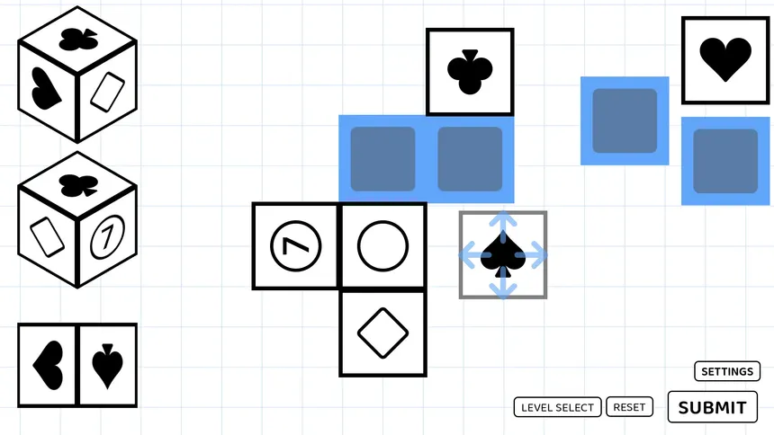 Скриншот 1 к игре A Puzzle game where you fold Dice
