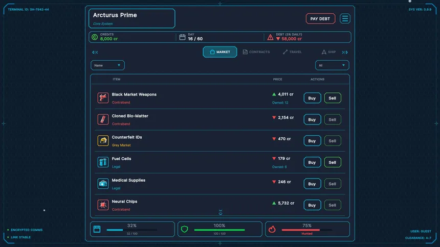 Скриншот 1 к игре Stellar Hustler