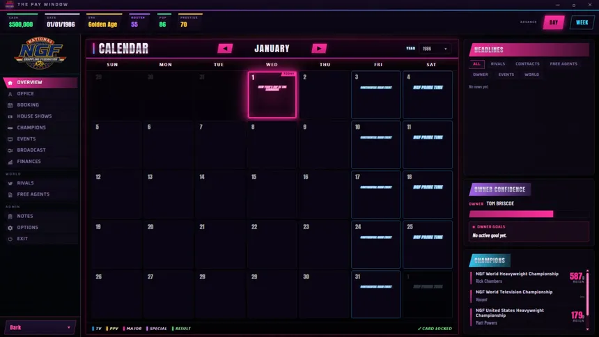 Скриншот 1 к игре The Pay Window: 80s Wrestling Simulator