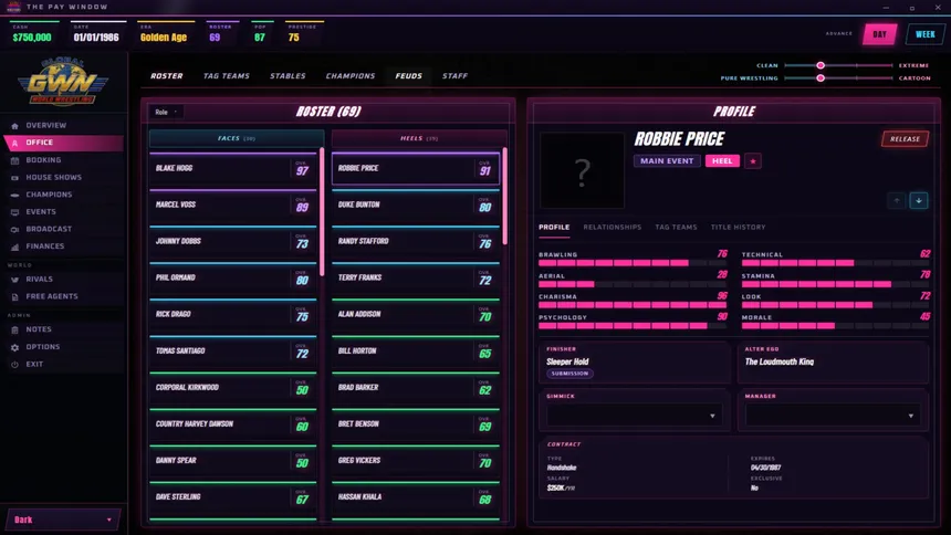 Скриншот 2 к игре The Pay Window: 80s Wrestling Simulator