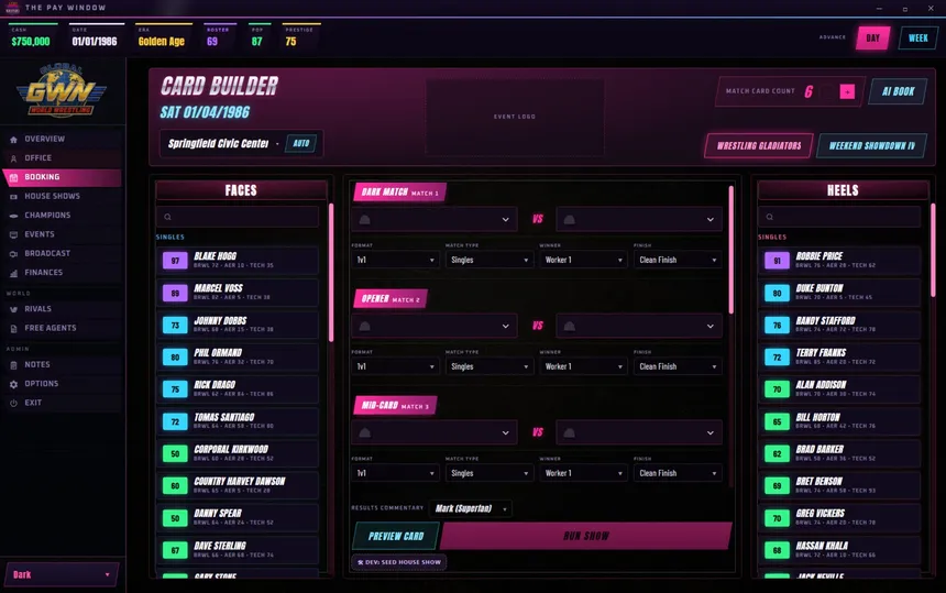 Скриншот 3 к игре The Pay Window: 80s Wrestling Simulator