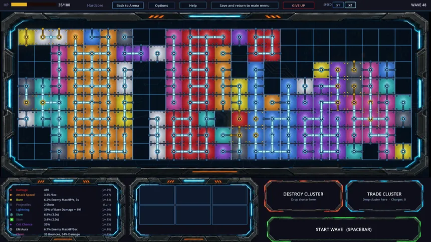 Скриншот 2 к игре Cluster - Roguelike Tower Defense