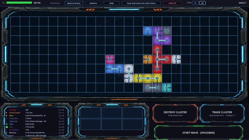 Скриншот 5 к игре Cluster - Roguelike Tower Defense