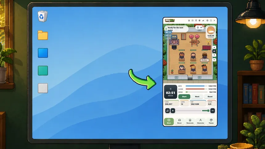 Скриншот 1 к игре MyBiz: Pomodoro Desk Tycoon