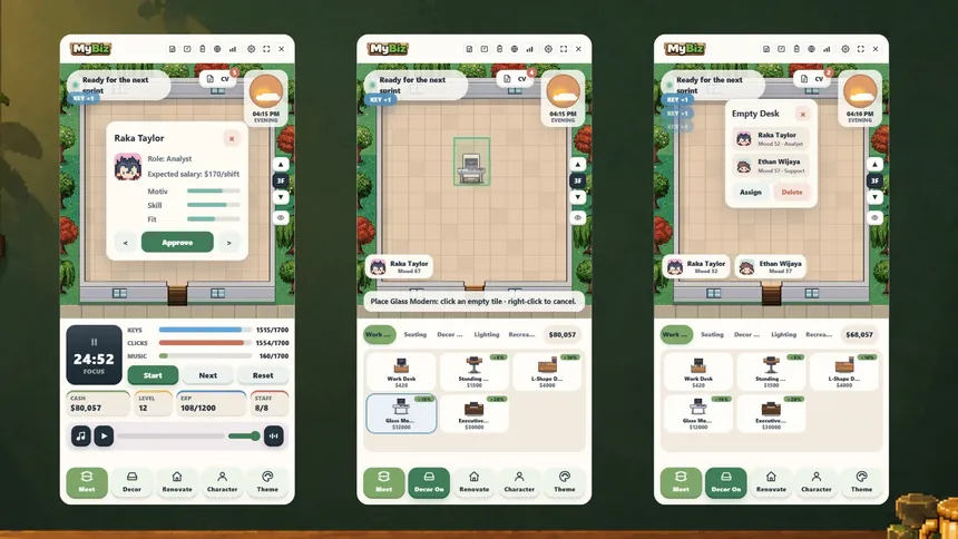 Скриншот 5 к игре MyBiz: Pomodoro Desk Tycoon
