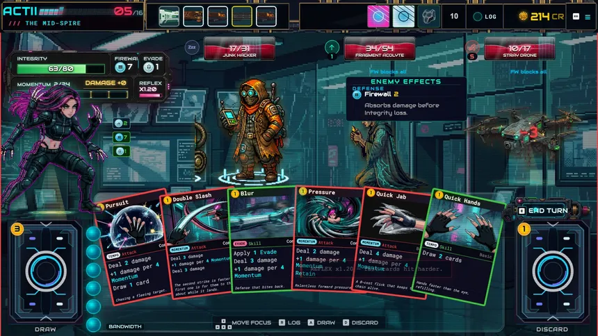 Скриншот 1 к игре CyberDeck: The Cyberpunk Roguelike Deckbuilder