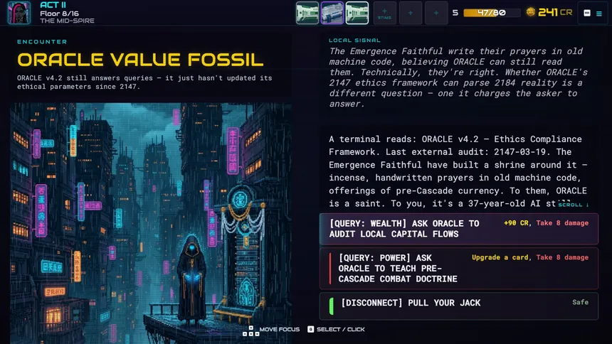 Скриншот 4 к игре CyberDeck: The Cyberpunk Roguelike Deckbuilder