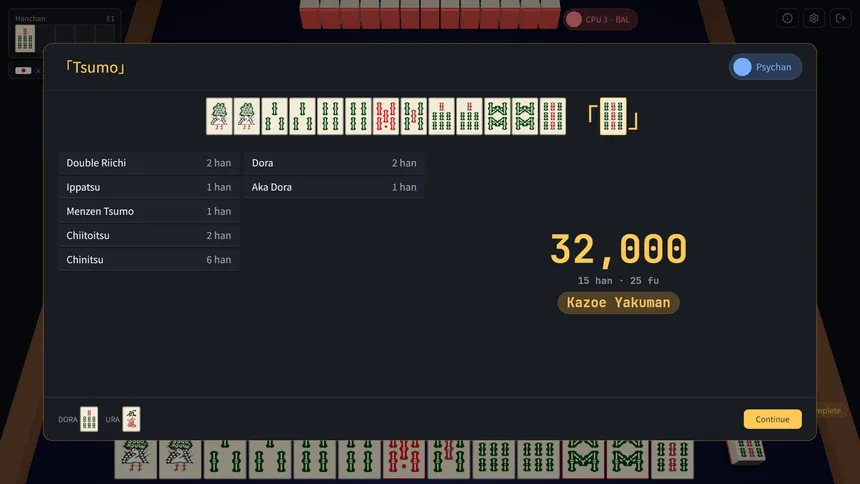 Скриншот 2 к игре Agari — Riichi Mahjong