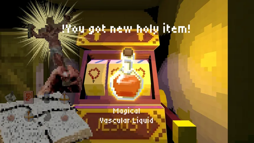 Скриншот 2 к игре Sacred Stakes: Starring VEINIEST DUKEM and his ludicrous blackjack skills on a holy crusade into the depths of THE gambling hell itself