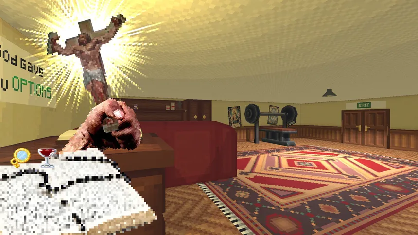Скриншот 4 к игре Sacred Stakes: Starring VEINIEST DUKEM and his ludicrous blackjack skills on a holy crusade into the depths of THE gambling hell itself