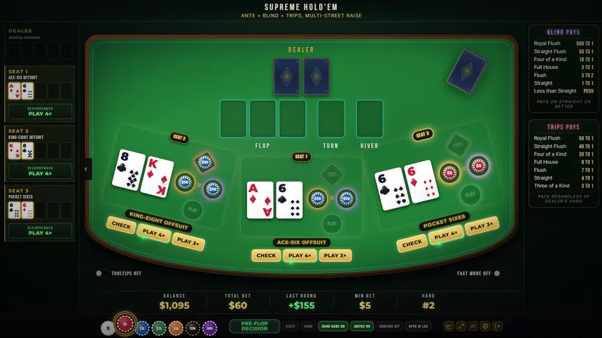 Скриншот 1 к игре Vegas Hold'Em: Ultimate Casino Hold'em Poker Collection With Strategy Trainer