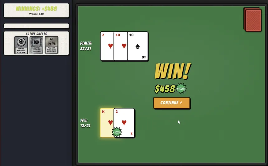 Скриншот 1 к игре Blackjack: CHEAT THE HOUSE!