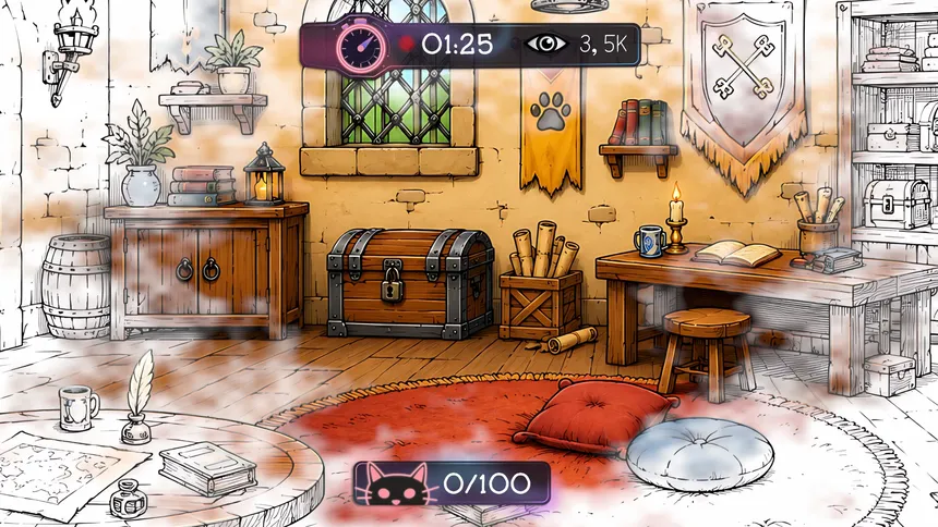 Скриншот 1 к игре 100 Hidden Cats Stream Live