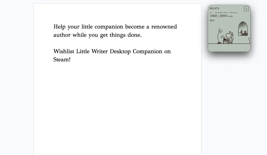 Скриншот 1 к игре Little Writer Desktop Companion