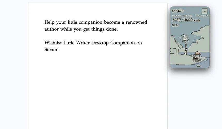 Скриншот 2 к игре Little Writer Desktop Companion