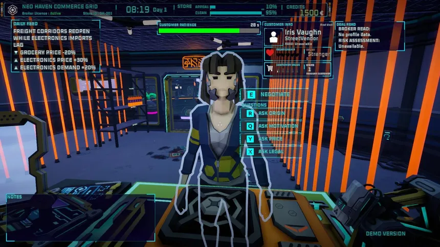 Скриншот 3 к игре Ghost Receipt - A Cyberpunk Pawnshop Simulator