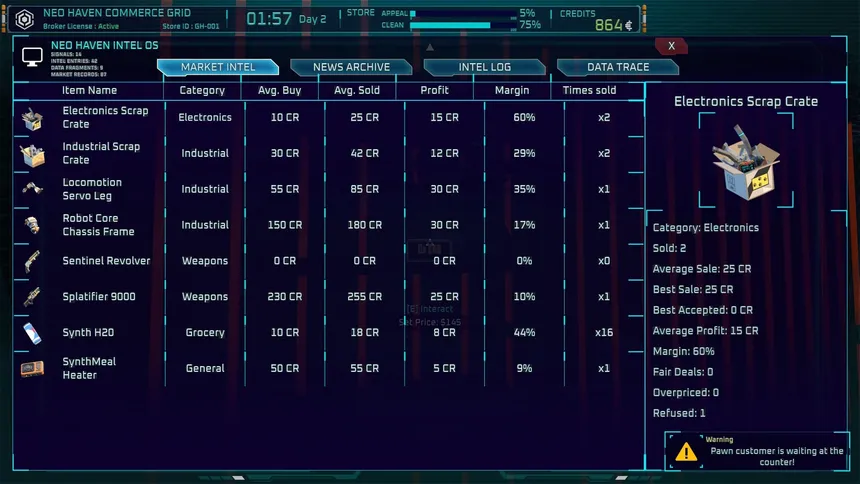 Скриншот 4 к игре Ghost Receipt - A Cyberpunk Pawnshop Simulator