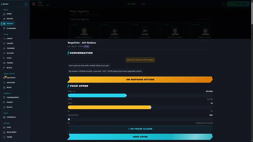 Скриншот 3 к игре OvertimeGM: Hockey Manager