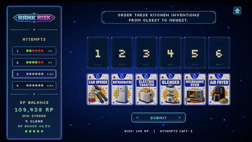 Скриншот 4 к игре Rank Risk: Guess the Order