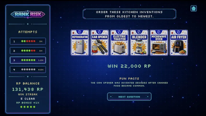 Скриншот 5 к игре Rank Risk: Guess the Order
