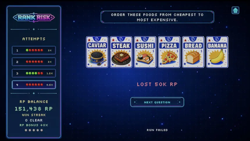 Скриншот 6 к игре Rank Risk: Guess the Order