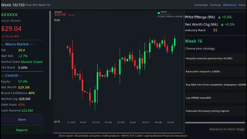 Скриншот 1 к игре 你来定股价 You chart the stock price