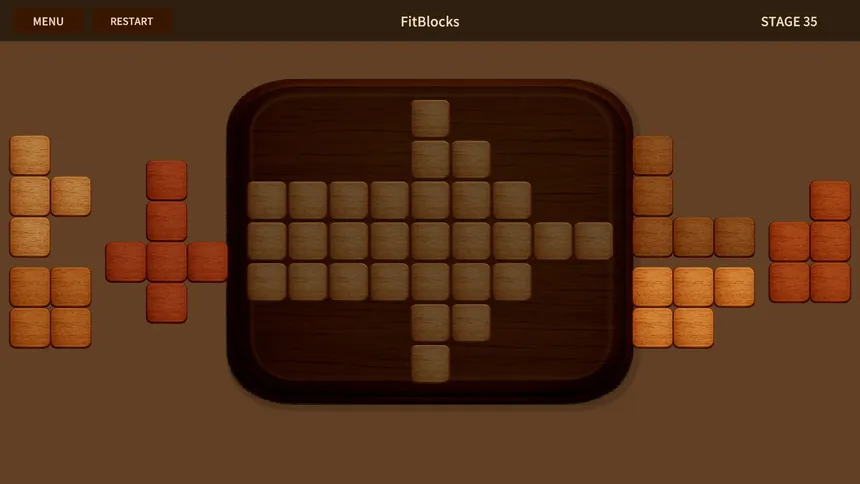 Скриншот 1 к игре FitBlocks～Wooden block puzzle～