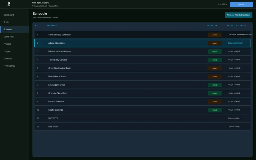 Скриншот 2 к игре Gridiron Manager