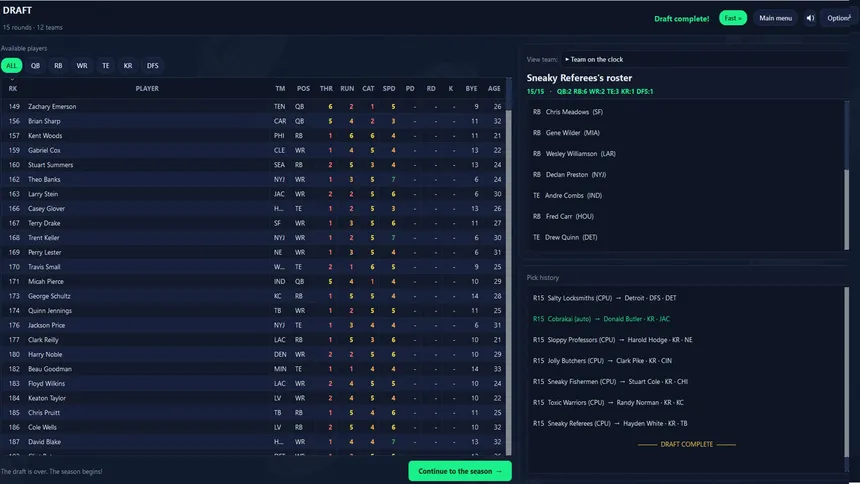 Скриншот 6 к игре ReDraft: The Fantasy Football Simulator