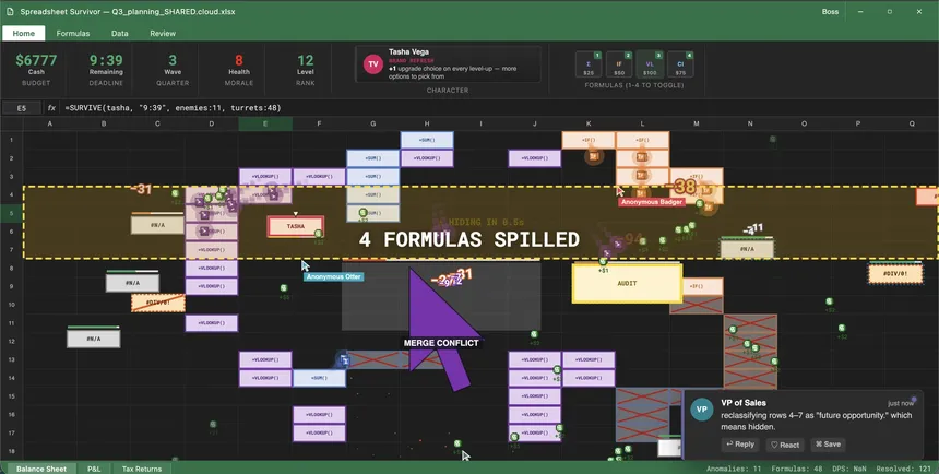 Скриншот 2 к игре Spreadsheet Survivors