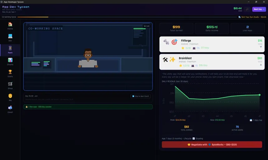 Скриншот 4 к игре App Developer Tycoon