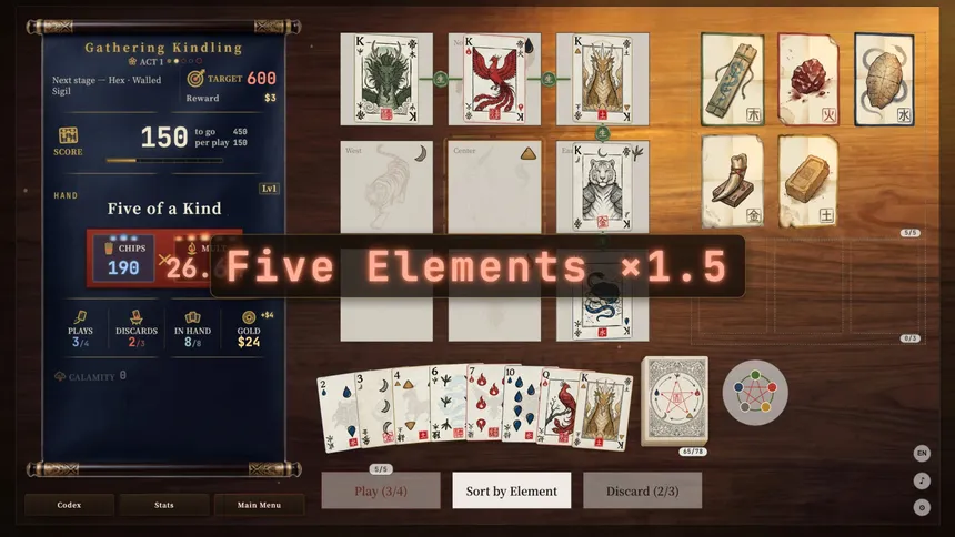 Скриншот 2 к игре Wuxing - Elemental Array Poker