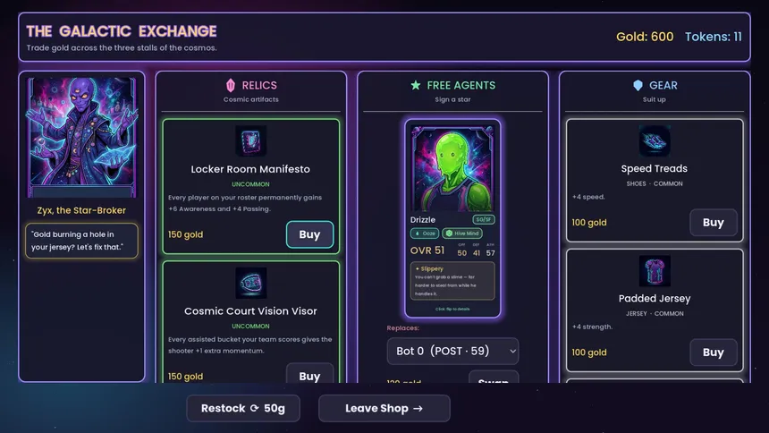 Скриншот 5 к игре Cosmic Crossover: Roguelike Basketball