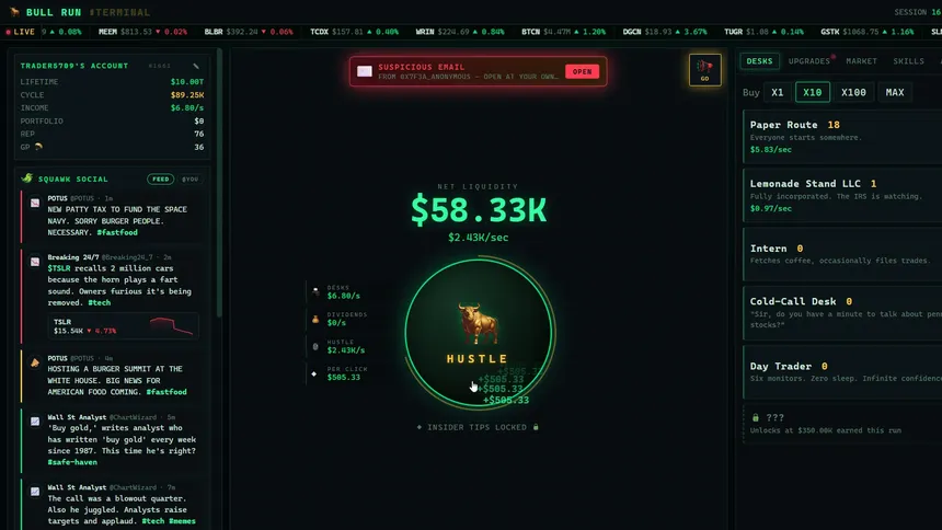 Скриншот 1 к игре Bull Run Clicker