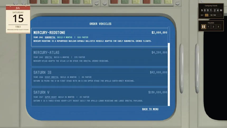 Скриншот 6 к игре Launch Window: 1961
