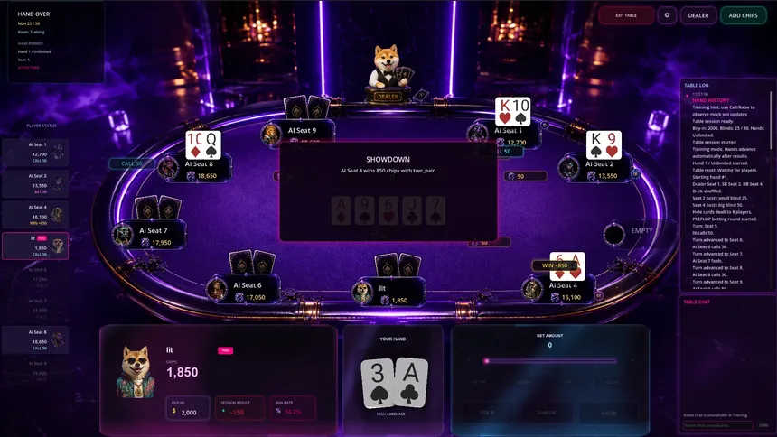 Скриншот 2 к игре PokerCraft: Texas Hold'em