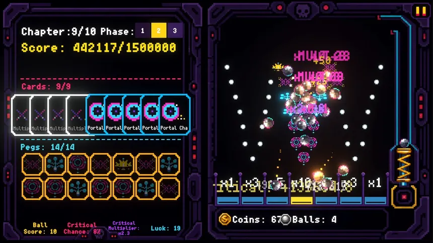 Скриншот 1 к игре CURSECADE: Pachinko Roguelite