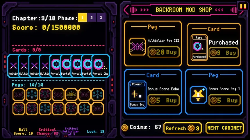 Скриншот 3 к игре CURSECADE: Pachinko Roguelite
