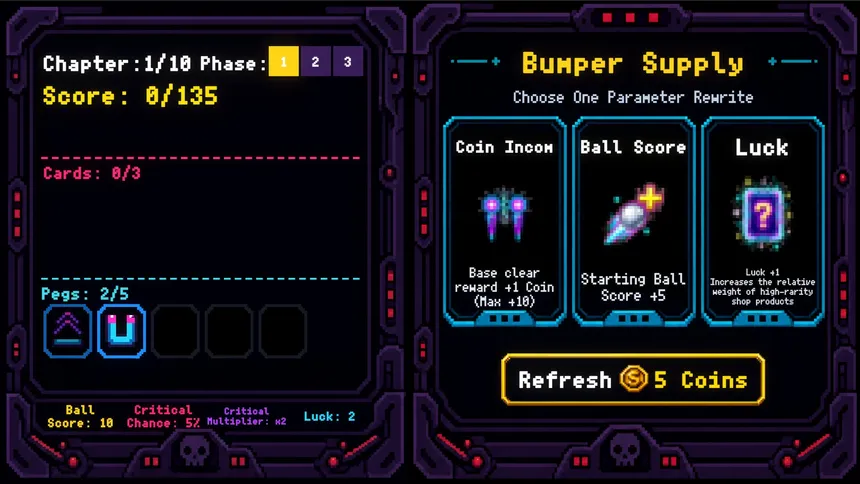 Скриншот 8 к игре CURSECADE: Pachinko Roguelite
